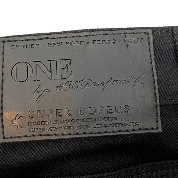 One Teaspoon Super Dupers Jeans Cropped Skinny Black Dark Wash Women’s Size 28 - Picture 12 of 12